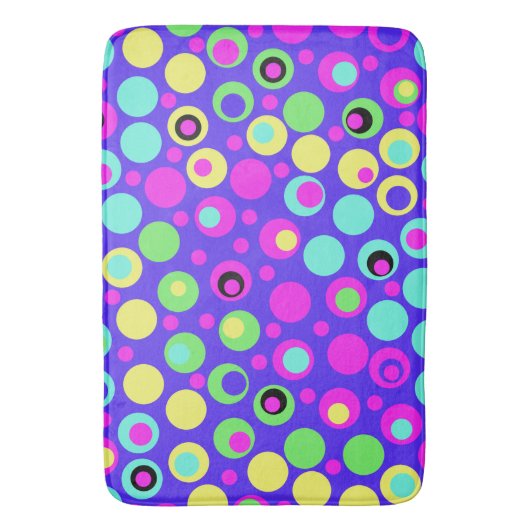 Colorful Polka Dot Party Bath Mat (Voorkant Verticaal)