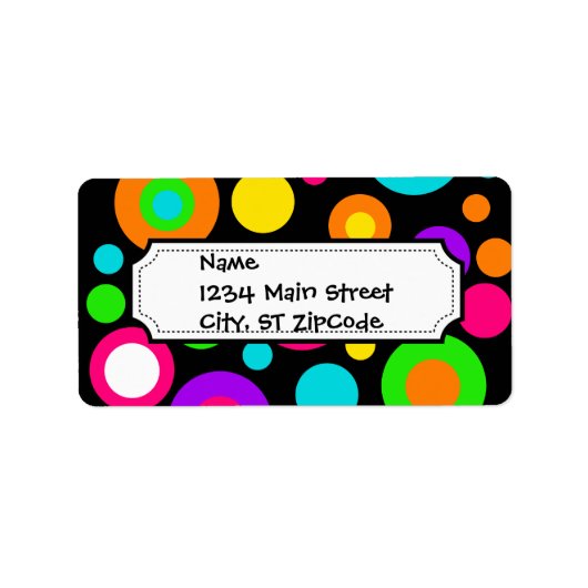 Colorful Polka Dot Pattern Etiket (Voorkant)
