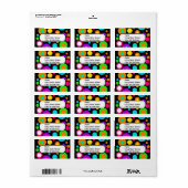 Colorful Polka Dot Pattern Etiket (Full Sheet)