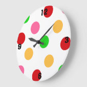 Colorful Polka Dot Pattern Patchwork Grote Klok (Hoek)
