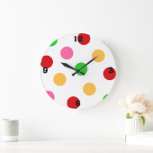 Colorful Polka Dot Pattern Patchwork Grote Klok (Huis)
