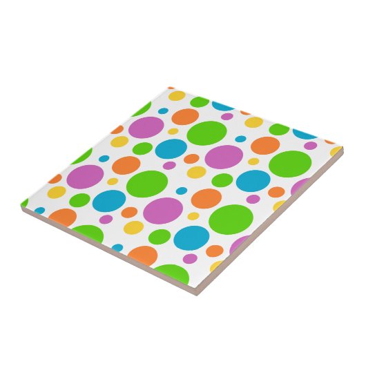 Colorful Polka Dot Pattern Tegeltje (Zijkant)