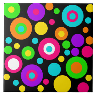 Colorful Polka Dot Pattern Tegeltje