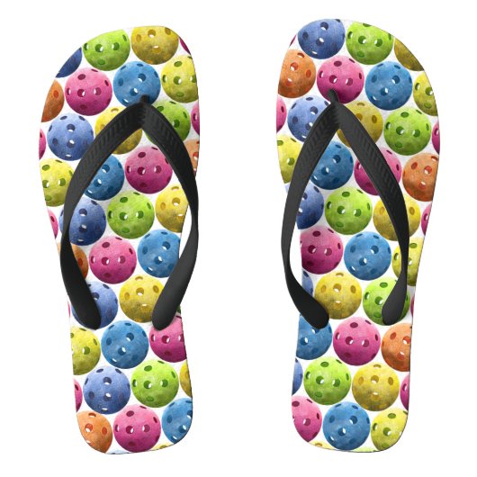 Colorful Polka Dot Pickleballen - Teenslippers (Voetbed)