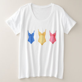 Colorful Polka Dot Swim Suits Grote Maat T-shirt