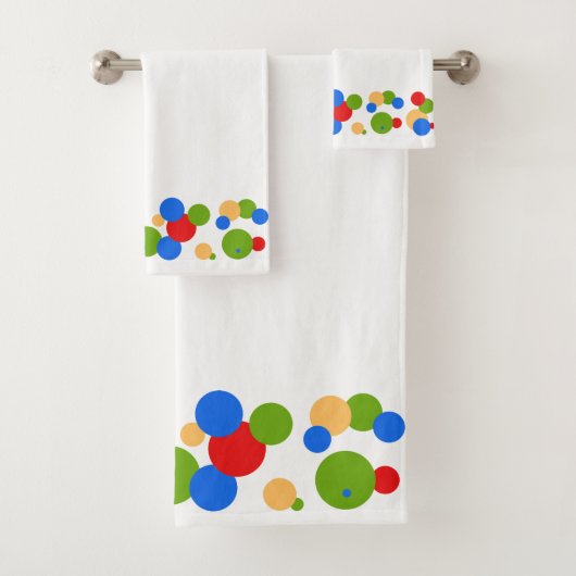 Colorful Polka Dots Bad Handdoek (Insitu)