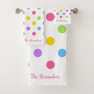Colorful Polka Dots Bad Handdoek