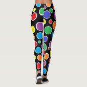 Colorful Polka Dots Black Leggings (Achterkant)