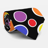 Colorful Polka Dots Black Stropdas (Opgerold)