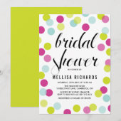 Colorful Polka Dots Bridal Shower Uitnodiging (Voorkant / Achterkant)