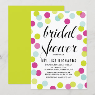 Colorful Polka Dots Bridal Shower Uitnodiging