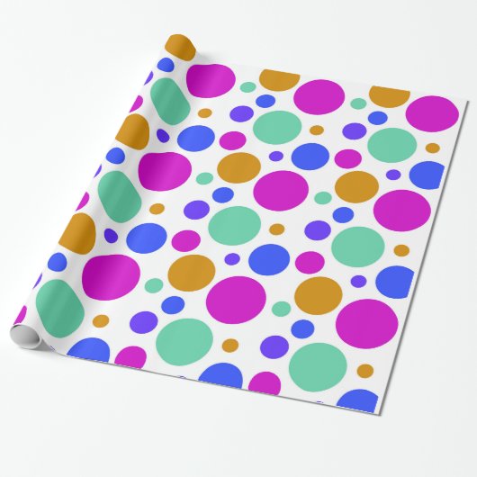 Colorful Polka Dots Cadeaupapier (Uitgerold)