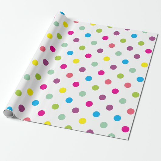 Colorful Polka Dots Cadeaupapier (Uitgerold)