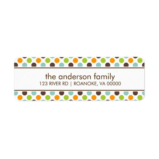 Colorful Polka Dots Etiket (Voorkant)