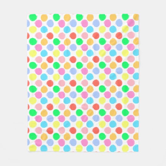 Colorful Polka Dots Fleece Deken (Voorkant)