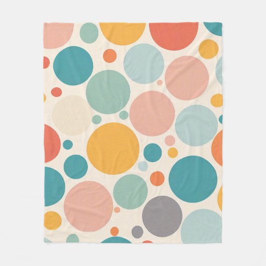 Colorful Polka Dots Fleece Deken (Voorkant)