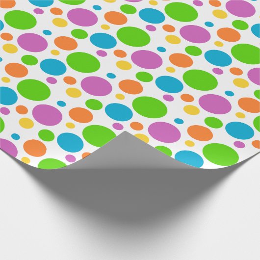 Colorful Polka Dots Gift Cadeaupapier (Hoek)