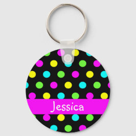 Colorful Polka Dots - Girly Name Sleutelhanger