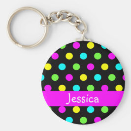 Colorful Polka Dots - Girly Name Sleutelhanger