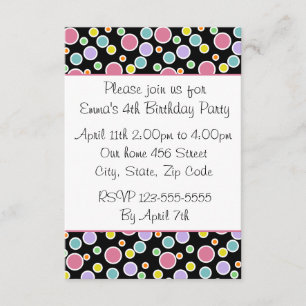 Colorful Polka Dots Invitation Kaart