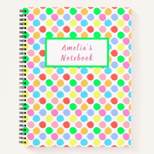 Colorful Polka Dots Notitieboek (Voorkant)
