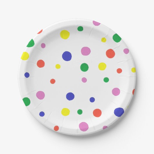 Colorful Polka Dots Paper Borden Papieren Bordje (Voorkant)