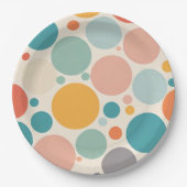 Colorful Polka Dots Papieren Bordje (Voorkant)