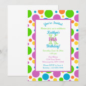 Colorful Polka Dots | Partij voor de verjaardag Kaart (Voorkant / Achterkant)