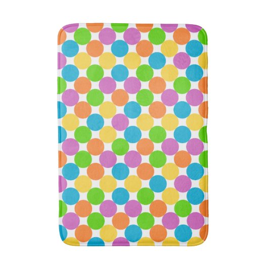 Colorful Polka Dots Pattern Badmat (Voorkant Verticaal)