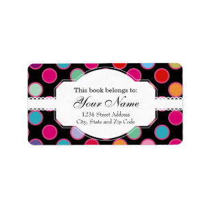 Colorful Polka Dots Pattern Etiket