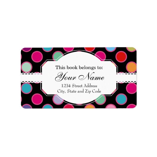 Colorful Polka Dots Pattern Etiket (Voorkant)