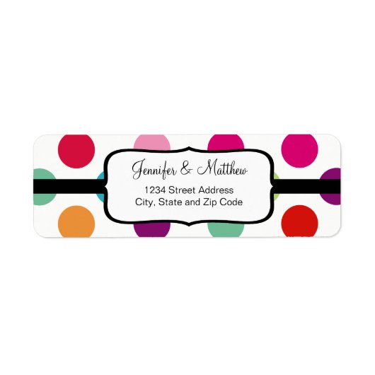 Colorful Polka Dots Pattern Etiket (Voorkant)