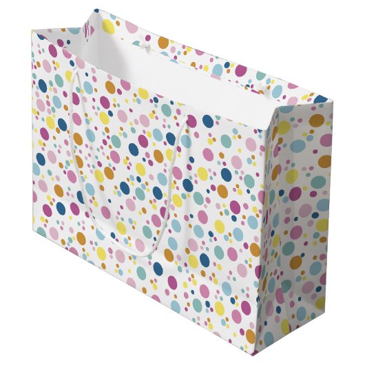 Colorful Polka Dots Pattern Groot Cadeauzakje (Voorkant Gekanteld)