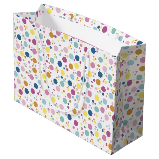 Colorful Polka Dots Pattern Groot Cadeauzakje (Achterkant Gekanteld)