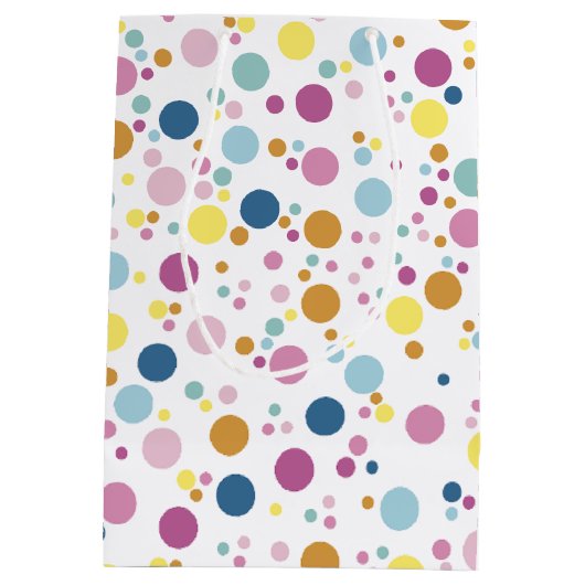 Colorful Polka Dots Pattern Medium Cadeauzakje (Achterkant)