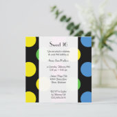 Colorful Polka Dots, Polka Dot Pattern, Sweet 16 Kaart (Staand voorkant)