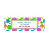 Colorful Polka Dots | Retouradreslabel Etiket (Voorkant)