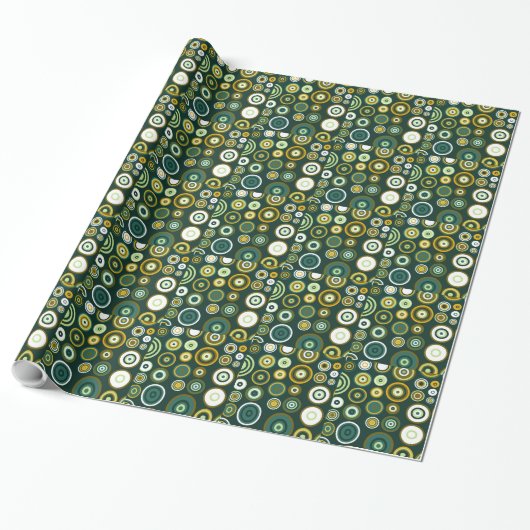 Colorful Polka Dots Retro Pattern 3 Cadeaupapier (Uitgerold)