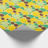 Colorful Polka Dots Retro Pattern Cadeaupapier (Hoek)