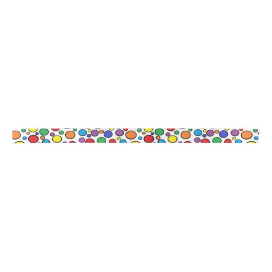 Colorful Polka Dots Ribbon Satijnen Lint (Voorkant)