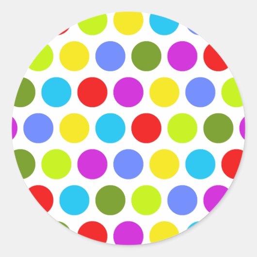 Colorful Polka Dots Ronde Sticker (Voorkant)
