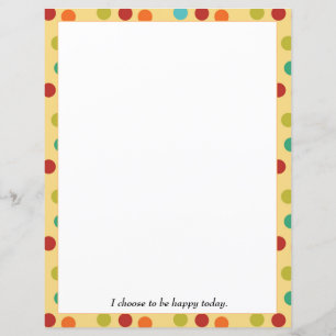 Colorful Polka Dots Stationery Paper