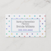 Colorful Polka Dots Stylish mammam Card Contactkaartje (Voorkant)