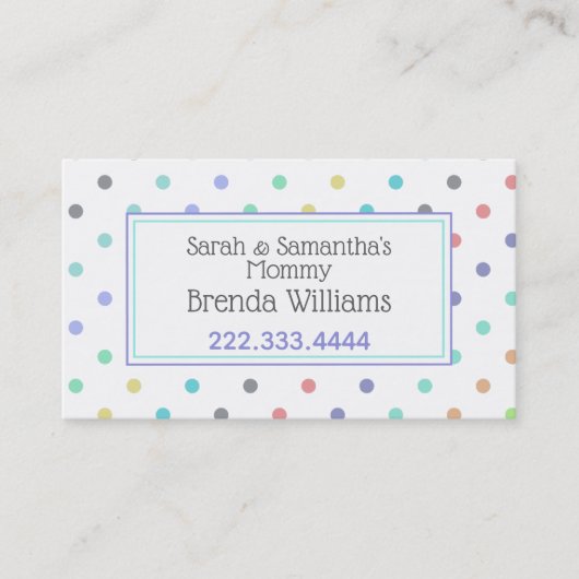 Colorful Polka Dots Stylish mammam Card Contactkaartje (Voorkant)