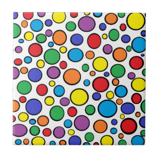 Colorful Polka Dots Tile Tegeltje
