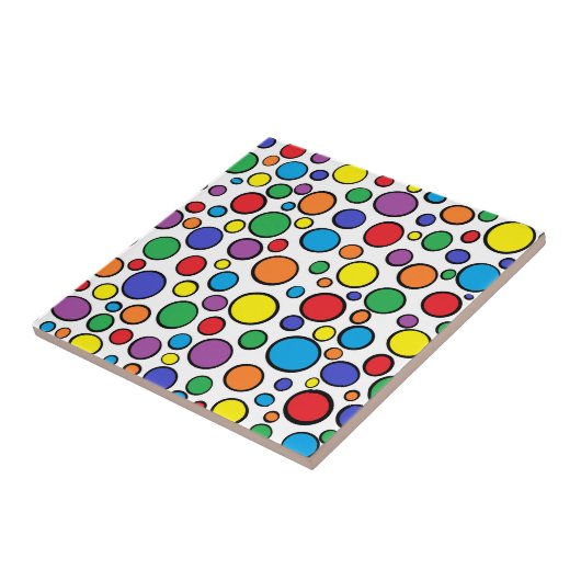 Colorful Polka Dots Tile Tegeltje (Zijkant)