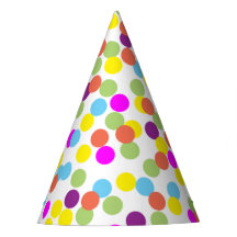 Colorful Polka-Stippen Confetti Pattern on White