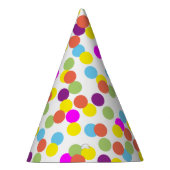 Colorful Polka-Stippen Confetti Pattern on White Feesthoedjes (Rechts)