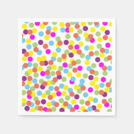 Colorful Polka-Stippen Confetti Pattern Servetten