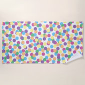 Colorful Polka-Stippen Fun Pattern Strandlaken (Voorkant)